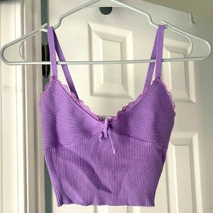 Tilleys Purple Crop top Size small